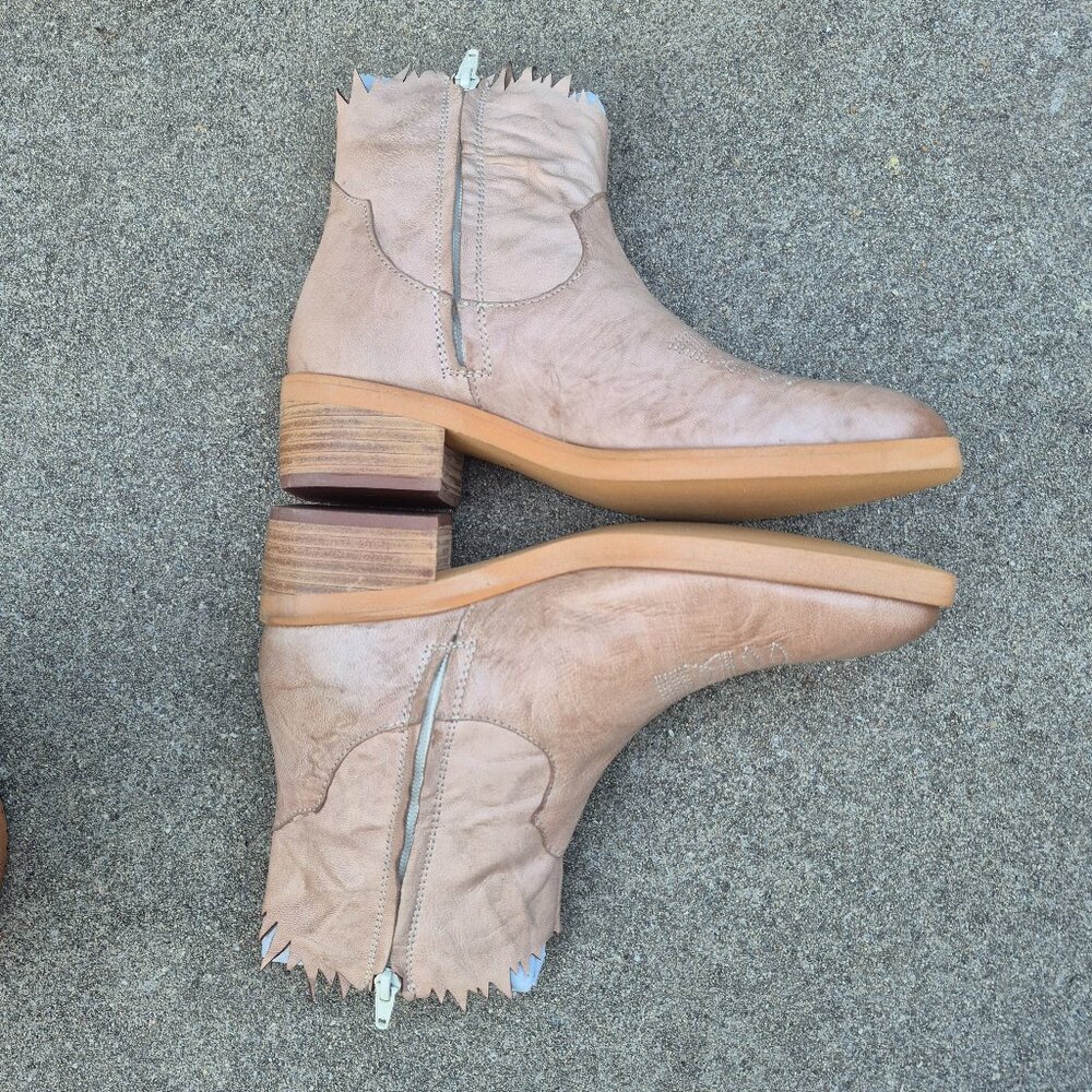 New NIB BED STU ROAN Leather Ankle Bootie Flame Edged Size 7.5 Southwestern Boho - Picture 11 of 16
